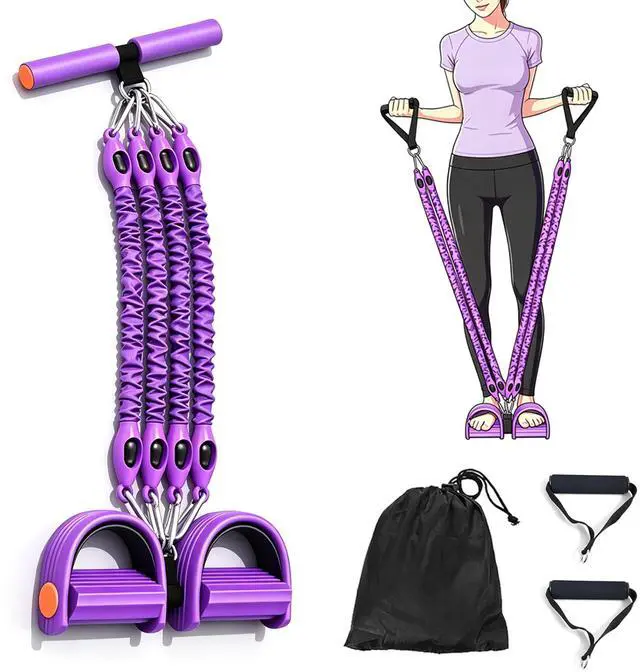 Main image of Bands for Foot Pedal Resistance Band with Handle, Adjustable Multifunction Bands for Sit up Exercise/Home Yoga Workout Fitness/Abdomen Waist Arm Leg Strength Slimming Training Bodybuilding