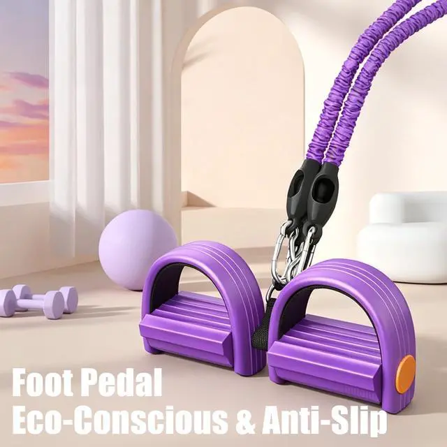 Alt view image 4 of 6 - Bands for Foot Pedal Resistance Band with Handle, Adjustable Multifunction Bands for Sit up Exercise/Home Yoga Workout Fitness/Abdomen Waist Arm Leg Strength Slimming Training Bodybuilding