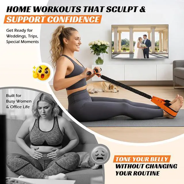Alt view image 4 of 7 - Multifunction Pedal Resistance Band with Handle, Upgraded Exercise Equipment with Soft Foot Pedal for Sit Up & Full-Body Home Gym Workouts, Core/ABS Training, Pilates, Yoga & Physical Therapy