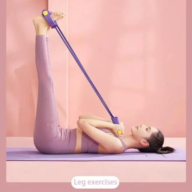 Alt view image 3 of 7 - 6-Tube Pedal Puller Resistance Band, Multifunction Tension Rope for Home Gym, Arm Leg Abdomen Waist Training Equipment for Stretching & Slimming, Yoga Pilates Exercise Band for Women & Men (Purple)