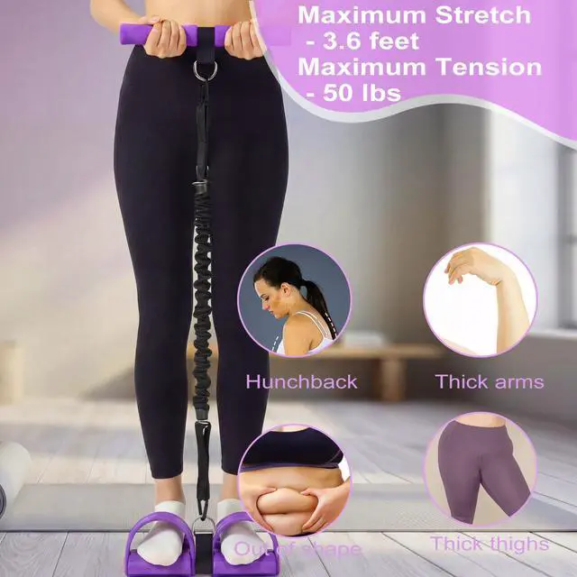 Alt view image 5 of 7 - Upgraded Pedal Resistance Band with Handle - Fashion Puller Exercise Tool, Thickened Built-in Latex Tube Pedal Resistance Device & Soft Nitrile Rubber Anti-Slip Footrest for The Core/Arms