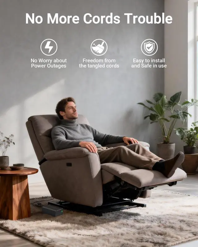 Alt view image 2 of 6 - Universal Battery Pack for Reclining Furniture, 2550mAh Wireless Couch Battery Pack Rechargeable for Power Recliner, Power Sofa, Sectional