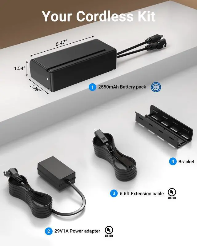 Alt view image 5 of 6 - Universal Battery Pack for Reclining Furniture, 2550mAh Wireless Couch Battery Pack Rechargeable for Power Recliner, Power Sofa, Sectional