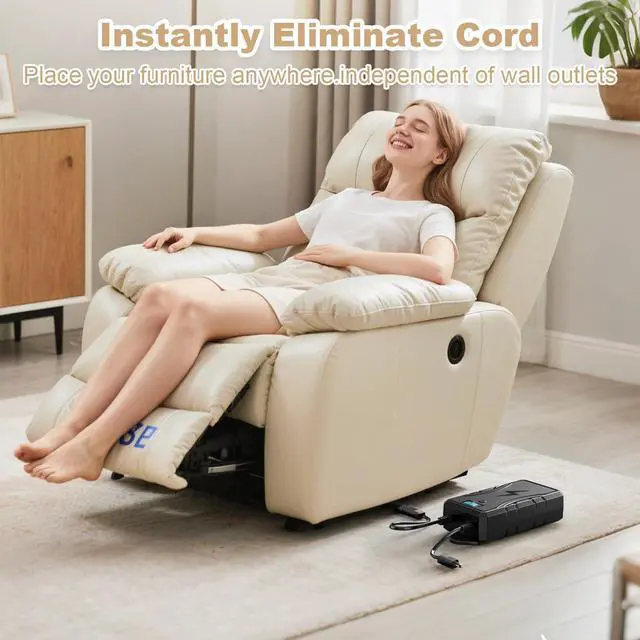 Alt view image 7 of 7 - Battery Pack for Reclining Furniture, 2500mAh Universal Recliner Battery Pack Rechargeable with LED Display for 2-Pin Electric Recliner, Sofa, Lift Chair, Couch, Motion Furniture