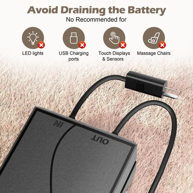 Alt view image 7 of 7 - Battery Pack for Reclining Furniture with Charger, 2500mAh Universal Wireless Recliner Battery Pack Rechargeable with LED Display for Power Sofa, Electric Couch, Lift Chair, 2-Pin Connection