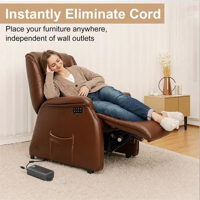 Alt view image 2 of 7 - Battery Pack for Reclining Furniture with Charger, 2500mAh Universal Recliner Battery Pack Rechargeable with LED Display for Electric Recliner, Sofa, Couch, Lift Chair, 2-Pin Motion Furniture (Gray)