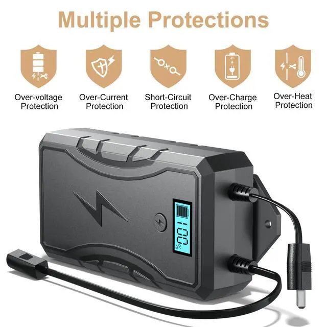 Alt view image 4 of 7 - Battery Pack for Reclining Furniture with Charger, 2500mAh Universal Recliner Battery Pack Rechargeable with LED Display for Electric Recliner, Sofa, Couch, Lift Chair, 2-Pin Motion Furniture (Gray)