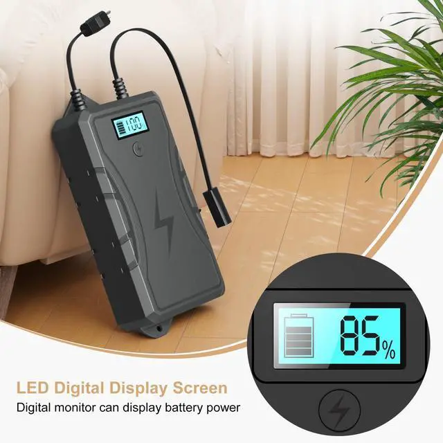 Alt view image 5 of 7 - Battery Pack for Reclining Furniture with Charger, 2500mAh Universal Recliner Battery Pack Rechargeable with LED Display for Electric Recliner, Sofa, Couch, Lift Chair, 2-Pin Motion Furniture (Gray)