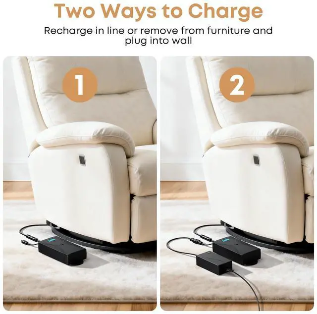 Alt view image 6 of 7 - Recliner Battery Pack,2500mAh 2-Pin Interface Battery Pack for Reclining Furniture with Charger for Electric Recliner,Sofa,Couch,Lift Chair