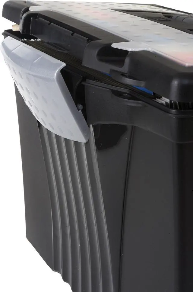 Alt view image 4 of 7 - Legal File Box with Organizer Lid Plastic Office File Storage Box for Letter and Legal Hanging Folders, Obsidian, 1-Count (61510A01C)
