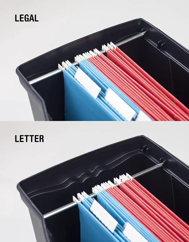 Alt view image 3 of 7 - Legal File Box with Organizer Lid Plastic Office File Storage Box for Letter and Legal Hanging Folders, Obsidian, 1-Count (61510A01C)