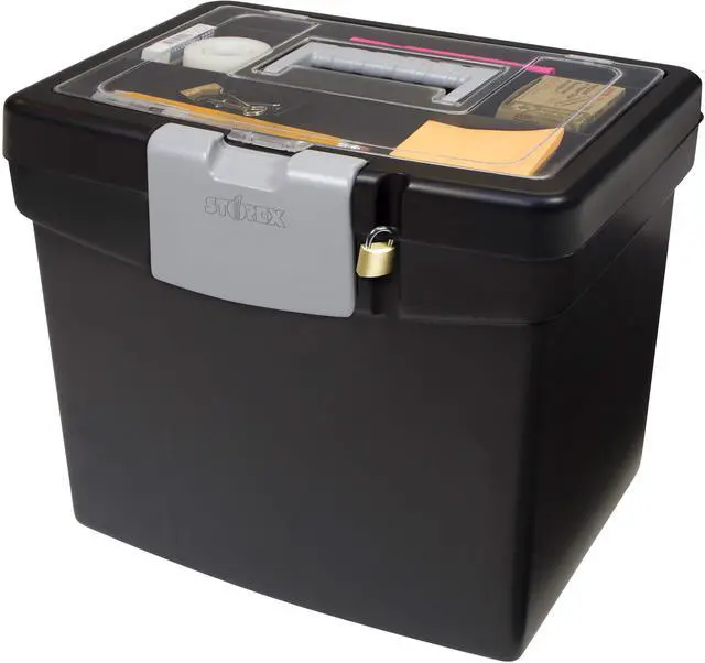 Main image of File Storage Box Translucent Storage Lid, Black 1-Pack (61504F01C)