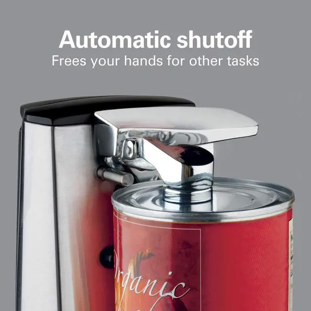 Alt view image 4 of 7 - Extra-Tall Electric Automatic Can Opener with Easy-Clean Detachable Cutting Lever, Cord Storage, Knife Sharpener, Brushed Stainless Steel (76700)