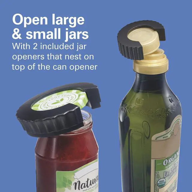 Alt view image 4 of 7 - OpenStation Electric Automatic Can Opener for Kitchen with Multi Tool and Bottle and Jar Opening Tools, Auto Shutoff, Cord Storage, and Sure Cut Technology, Stainless Steel (76382)