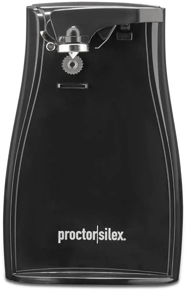 Main image of Power Electric Automatic Can Opener for Kitchen with Knife Sharpener, Twist-off Easy-Clean Lever, Cord Storage, Black (75217PS)