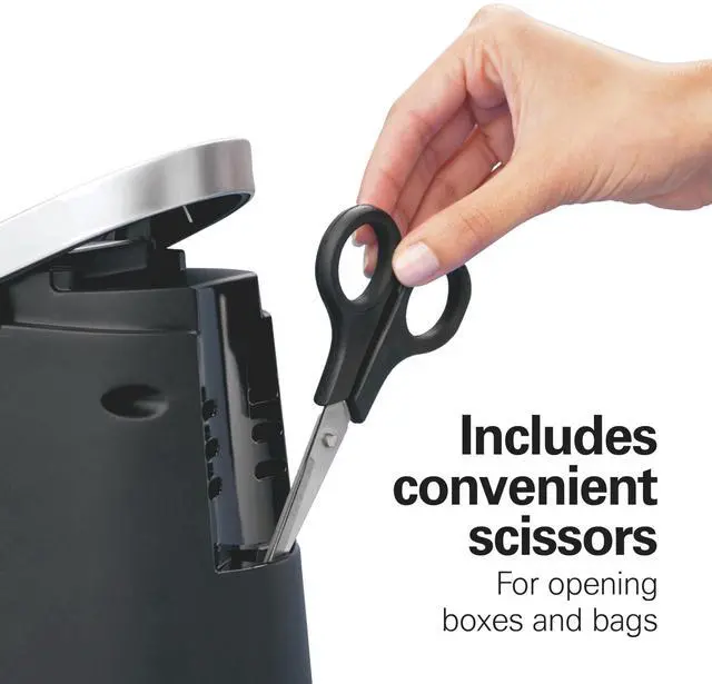 Alt view image 6 of 7 - Smooth Edge Electric Automatic Can Opener for Kitchen with Easy Push Down Lever, Extra Tall, Includes Stainless Steel Scissors, Black and Chrome (76607)