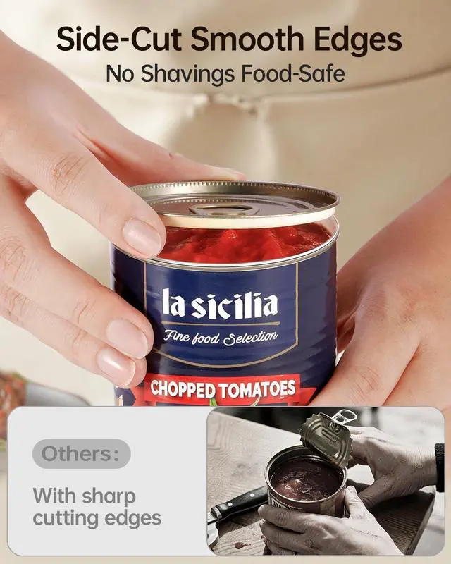 Alt view image 5 of 7 - Rechargeable Electric Can Opener - Smooth Edge, One-Touch Automatic Can Opener for Seniors & Arthritis, Hands-Free Can Openers for Kitchen, Type-C Fast Charge, Compact Portable Can Openers