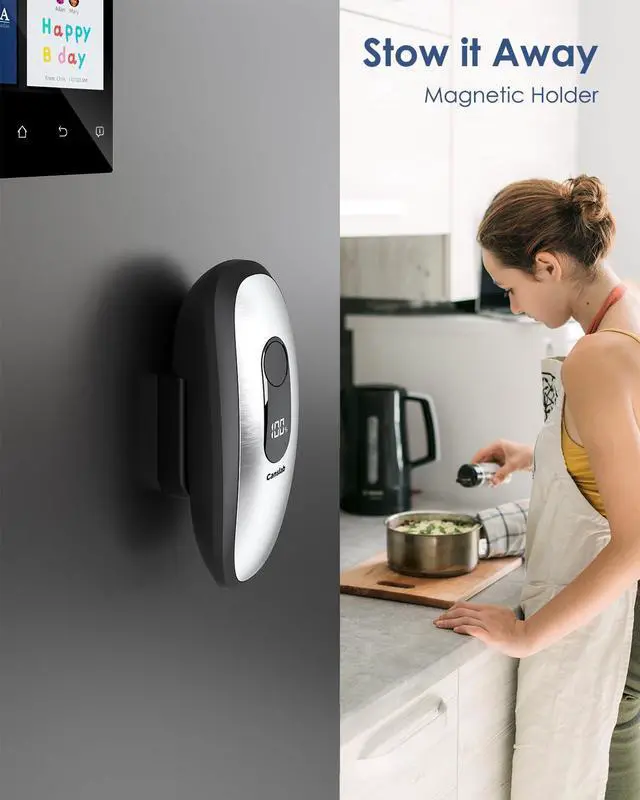 Alt view image 5 of 6 - IRON Rechargeable Electric Can Opener: Wall-Mountable Easy Storage, Smart Auto Stop & LED Battery Track, Hands-Free Operation, Side Cut Smooth Edge, Stainless Steel Professional-Grade Blade