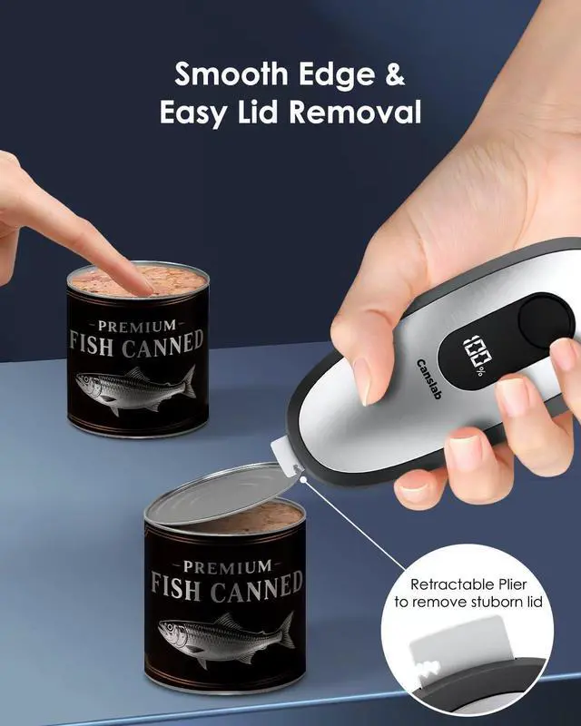 Alt view image 6 of 6 - IRON Rechargeable Electric Can Opener: Wall-Mountable Easy Storage, Smart Auto Stop & LED Battery Track, Hands-Free Operation, Side Cut Smooth Edge, Stainless Steel Professional-Grade Blade