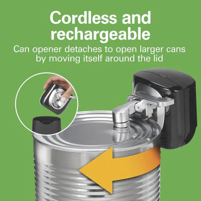 Alt view image 2 of 7 - 76611 FlexCut 2-in-1 Cordless & Rechargeable Electric, Easily Standard Automatic Can Opener, Easy-Clean, With Removable Walking Cut Head