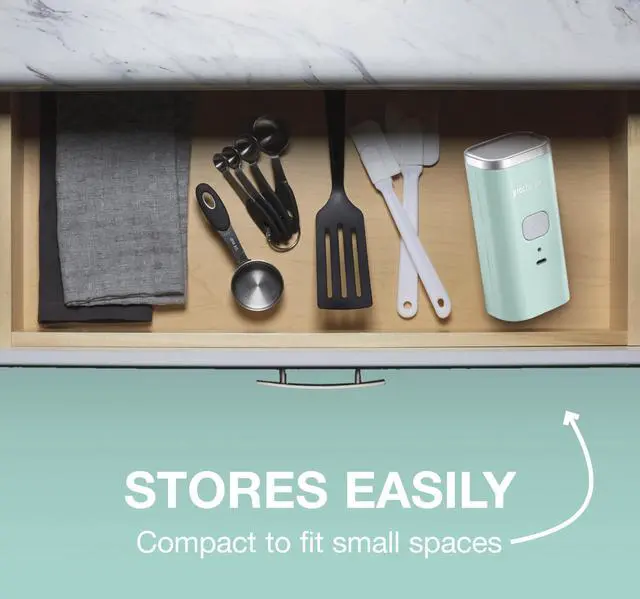 Alt view image 5 of 7 - Automatic Electric Can Opener, Hands Free Cordless Operation & USB Rechargeable, Self-Aligning, Cut Smooth Touch Lid Edges, Compact and Easy to Store, Mint
