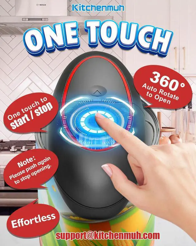 Alt view image 3 of 7 - One Touch Electric Can Opener Fits Almost All Can Sizes for Seniors with Arthritis, Hand Held Battery Operated Can Opener with Smooth Edge, Food Safe Kitchen Gadgets Automatic Can Opener for Kitchen