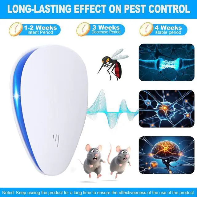 Alt view image 3 of 7 - (2026 Upgraded) Ultrasonic Insect & Pest Indoor Repeller, Plug-in Pest Control Electronic Repellent for Rodent, Mouse, Mice, Rats, Roaches, Bugs, Ants, Spiders, Mosquitoes, for Home, Warehouse 6 Pack