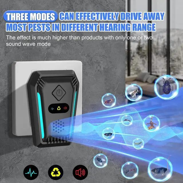 Alt view image 2 of 7 - (2026 Upgraded) Ultrasonic Rodent & Pest Indoor Repeller - Stronger Driving Force, Repellent for Mouse, Rats, Roaches, Ants, Spiders & Bugs | Plug-in Control, 3 Mode Switching (6 Pack)
