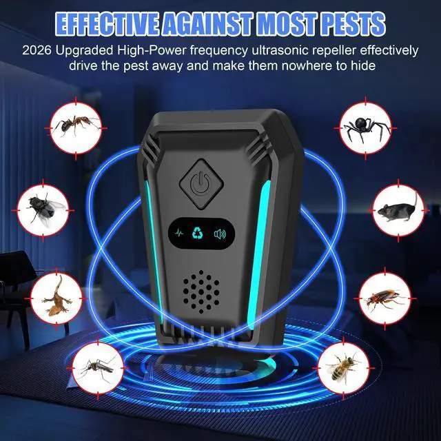 Alt view image 4 of 7 - (2026 Upgraded) Ultrasonic Rodent & Pest Indoor Repeller - Stronger Driving Force, Repellent for Mouse, Rats, Roaches, Ants, Spiders & Bugs | Plug-in Control, 3 Mode Switching (6 Pack)