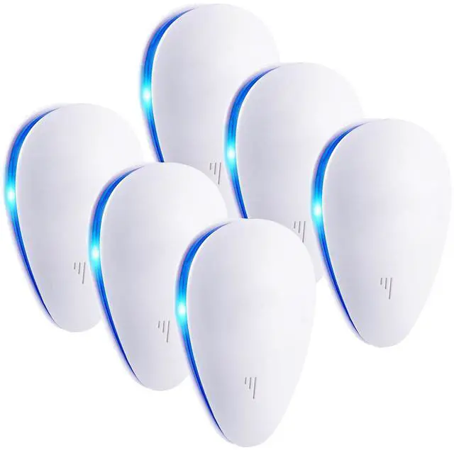 Main image of Ultrasonic Pest Control Repeller, Set of 6-Packs Electronic Plug in Repellent Indoor for Flea, Insects, Mosquitoes, Mice, Spiders, Ants, Rats, Roaches, Bugs, Non-Toxic for Humans & Pets, White