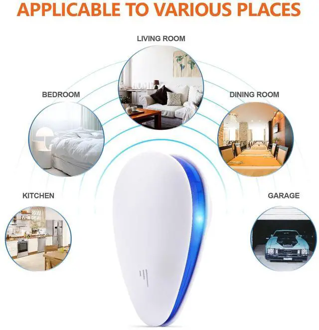 Alt view image 5 of 7 - Ultrasonic Pest Control Repeller, Set of 6-Packs Electronic Plug in Repellent Indoor for Flea, Insects, Mosquitoes, Mice, Spiders, Ants, Rats, Roaches, Bugs, Non-Toxic for Humans & Pets, White