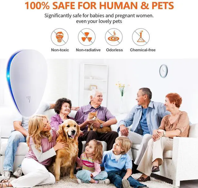Alt view image 6 of 7 - Ultrasonic Pest Control Repeller, Set of 6-Packs Electronic Plug in Repellent Indoor for Flea, Insects, Mosquitoes, Mice, Spiders, Ants, Rats, Roaches, Bugs, Non-Toxic for Humans & Pets, White