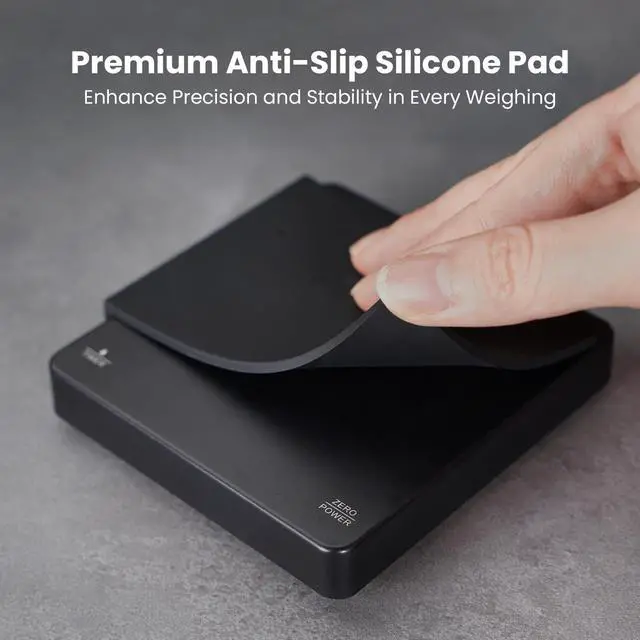 Alt view image 6 of 7 - S1 Mini Espresso Coffee Scale with Timer, 2kg/0.1g Precision Shot Scale, Rechargeable Digital Scale for Espresso & Pour Over Coffee-Black