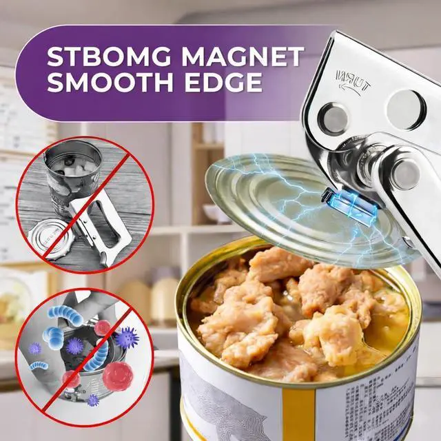 Alt view image 3 of 3 - Electric Can Opener Smooth Edge, Easy One-Touch Can Opener Electric for Seniors with Arthritis, Jar Opener, Compact Countertop Automatic Kitchen Tool for Safe and Effortless Opening