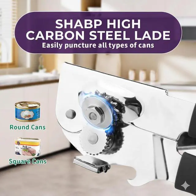 Alt view image 2 of 3 - Electric Can Opener Smooth Edge, Easy One-Touch Can Opener Electric for Seniors with Arthritis, Jar Opener, Compact Countertop Automatic Kitchen Tool for Safe and Effortless Opening