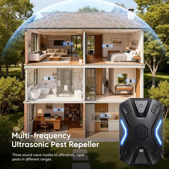 Alt view image 6 of 7 - Ultrasonic Pest Repeller Pest Repellent Plug in Indoor, Electronic Pest Mouse Repellent for Roach, Rodent, Mice, Bugs, Mosquito, Mouse, Spider, Ant 6 Packs(Black)