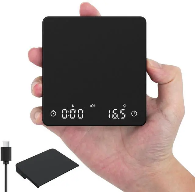 Main image of Rechargeable Coffee Scale with Auto Timing,Mini Espresso Scale with Timer, 2kg/0.1g High Precision Scale for Coffee Beans, Black