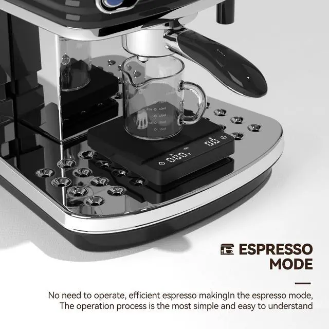 Alt view image 2 of 6 - Rechargeable Coffee Scale with Auto Timing,Mini Espresso Scale with Timer, 2kg/0.1g High Precision Scale for Coffee Beans, Black