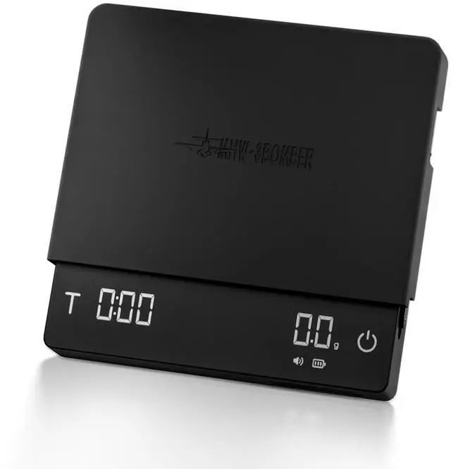 Main image of Extra-Large Coffee Scale with Timer, 5.9 * 5.9in, Digital Pour-Over Scale with Flow Rate, 2kg/0.1g Espresso Scale, 3-Brew Mode, Rechargeable Coffee Bean Weight Scale,Black,ES5663