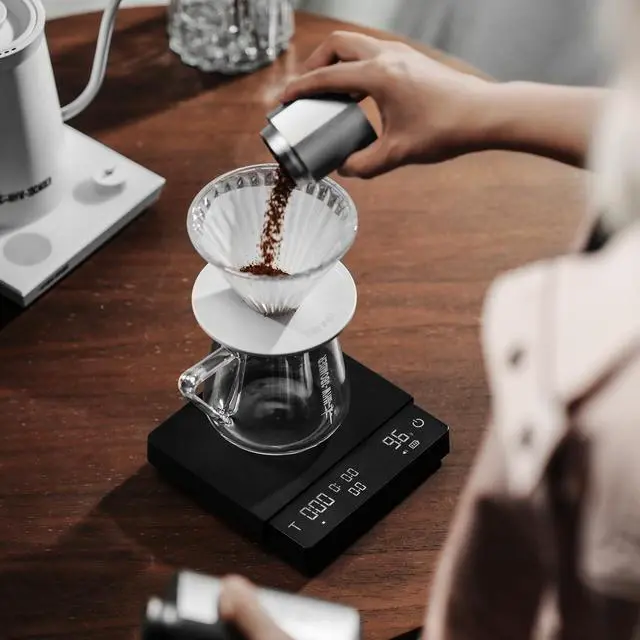 Alt view image 7 of 7 - Extra-Large Coffee Scale with Timer, 5.9 * 5.9in, Digital Pour-Over Scale with Flow Rate, 2kg/0.1g Espresso Scale, 3-Brew Mode, Rechargeable Coffee Bean Weight Scale,Black,ES5663
