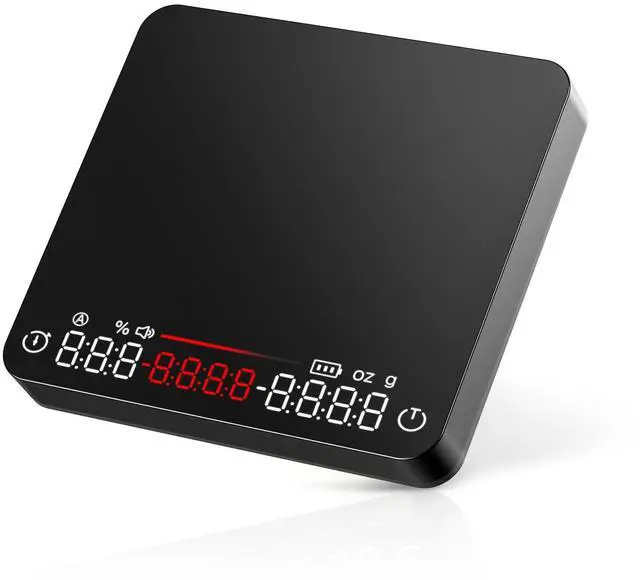 Main image of Mini Coffee Scale with Timer - VABICA USB-C Rechargeable Espresso Scale 2kg/0.1g High Precision Scale for Espresso & Pour-Over Coffee, Auto Timing, Water Ratio, Portable Digital Coffee Scale (Black)