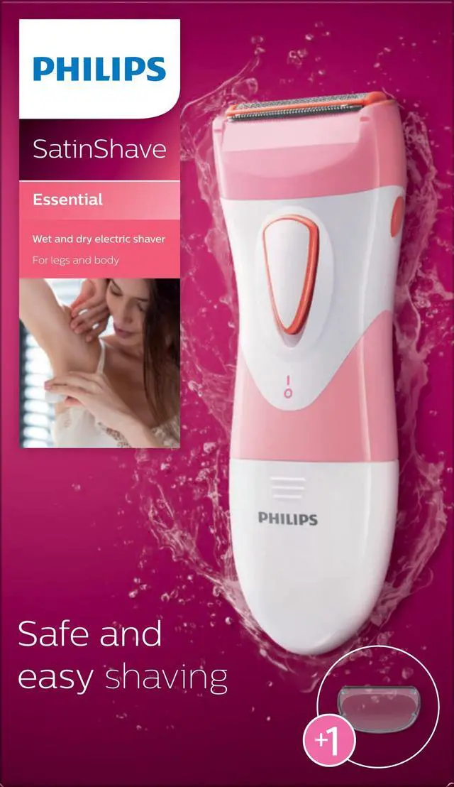 Alt view image 6 of 7 - SatinShave Essential Womens Wet & Dry Electric Shaver for Legs & Body, Cordless, with Hypoallergenic Foil, HP6306/50