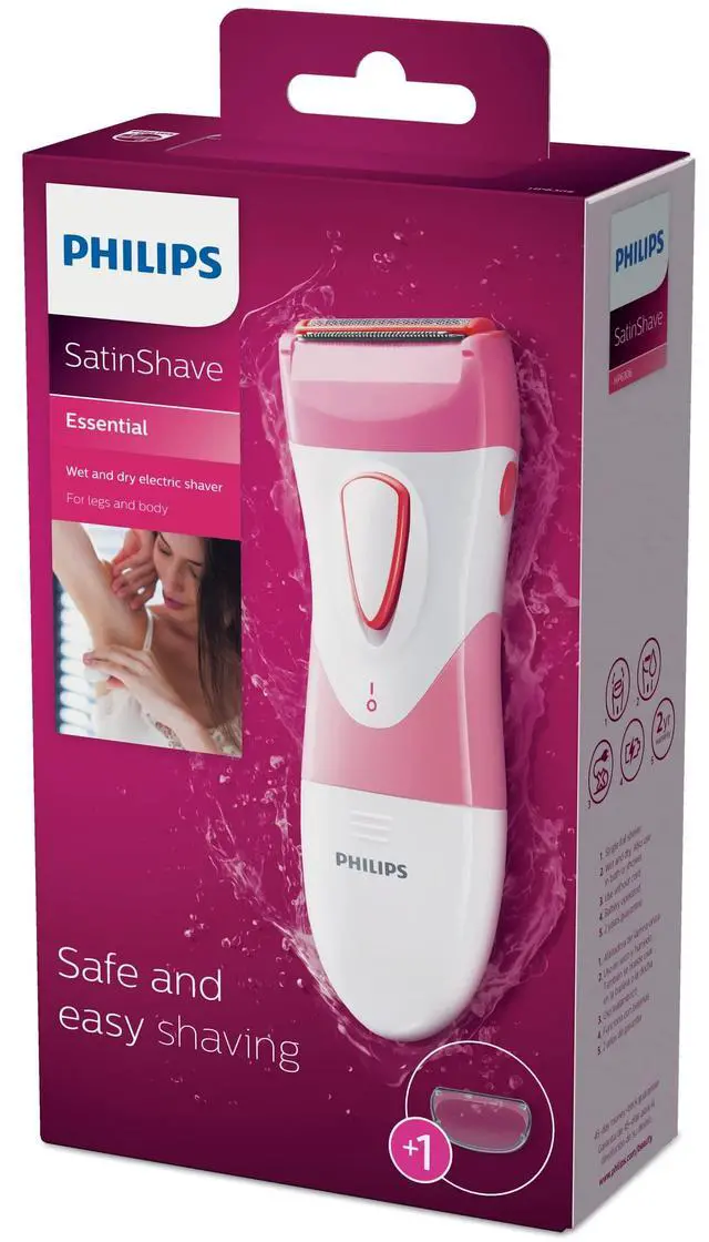 Alt view image 7 of 7 - SatinShave Essential Womens Wet & Dry Electric Shaver for Legs & Body, Cordless, with Hypoallergenic Foil, HP6306/50