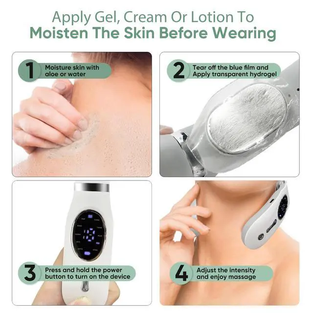 Alt view image 7 of 7 - Neck Massager for Pain Relief Deep Tissue with Heat and 10 Massage Patterns & 16 Intensity Steps, Gift for Home or Travel, White
