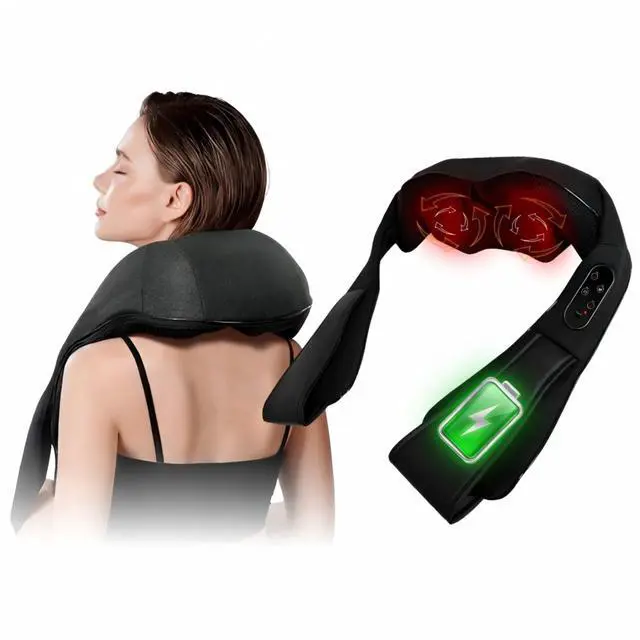 Main image of Cordless Neck and Shoulder Massager with Heat - Rechargeable Shiatsu Back Massager for Pain Relief - Deep Tissue Kneading Massage Pillow for Neck, Back, Shoulders, Legs - Gifts for Men & Women