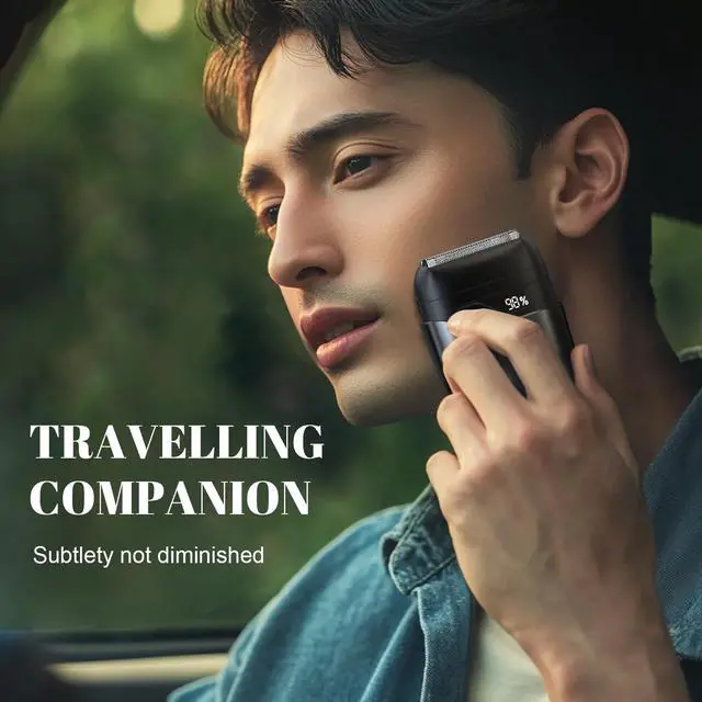 Alt view image 2 of 7 - Electric Foil Shaver for Men: Cordless Electric Razor for Face & Beard - 3 Floating Blades, 100-Min Runtime, USB-C Fast Charge, IPX7 Waterproof for Travel,Carbon Black
