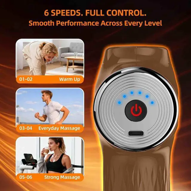 Alt view image 6 of 7 - Massage Gun with Wide-Coverage Head for Muscle Relaxation, Handheld Percussion Massager for Neck, Shoulders, Back, Arms and Legs, Easy to Use at Home, Office, Gym, Travel and Holiday Gifts,