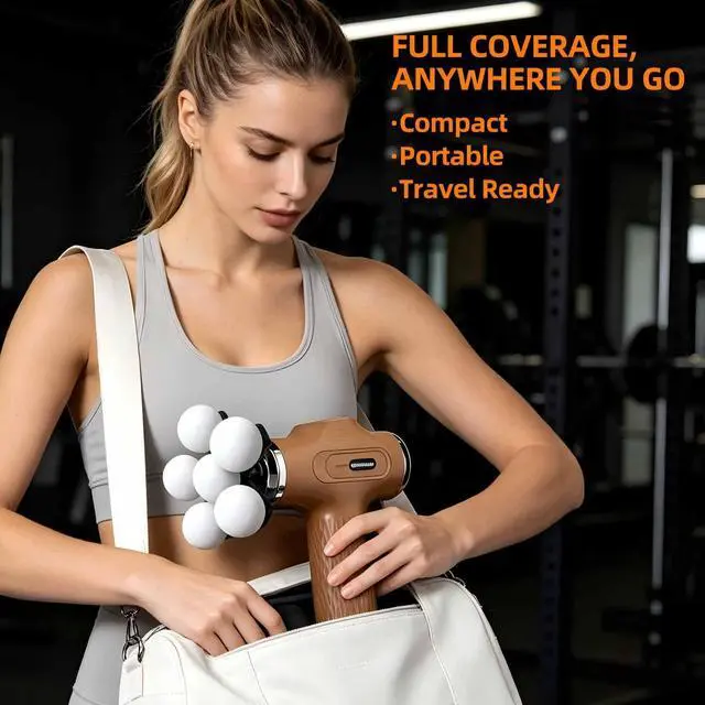 Alt view image 7 of 7 - Massage Gun with Wide-Coverage Head for Muscle Relaxation, Handheld Percussion Massager for Neck, Shoulders, Back, Arms and Legs, Easy to Use at Home, Office, Gym, Travel and Holiday Gifts,