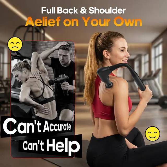 Alt view image 2 of 7 - Massager Gun with Heat Massage Gun with Extension Handle Fathers Day Gift for him Dad Back Massager Deep Tissue Muscle Massager Portable Percussion Massage Gun 10 Speeds& 7 Massage Heads