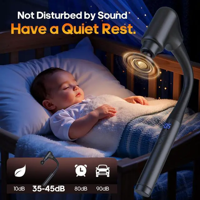 Alt view image 6 of 7 - Massager Gun with Heat Massage Gun with Extension Handle Fathers Day Gift for him Dad Back Massager Deep Tissue Muscle Massager Portable Percussion Massage Gun 10 Speeds& 7 Massage Heads